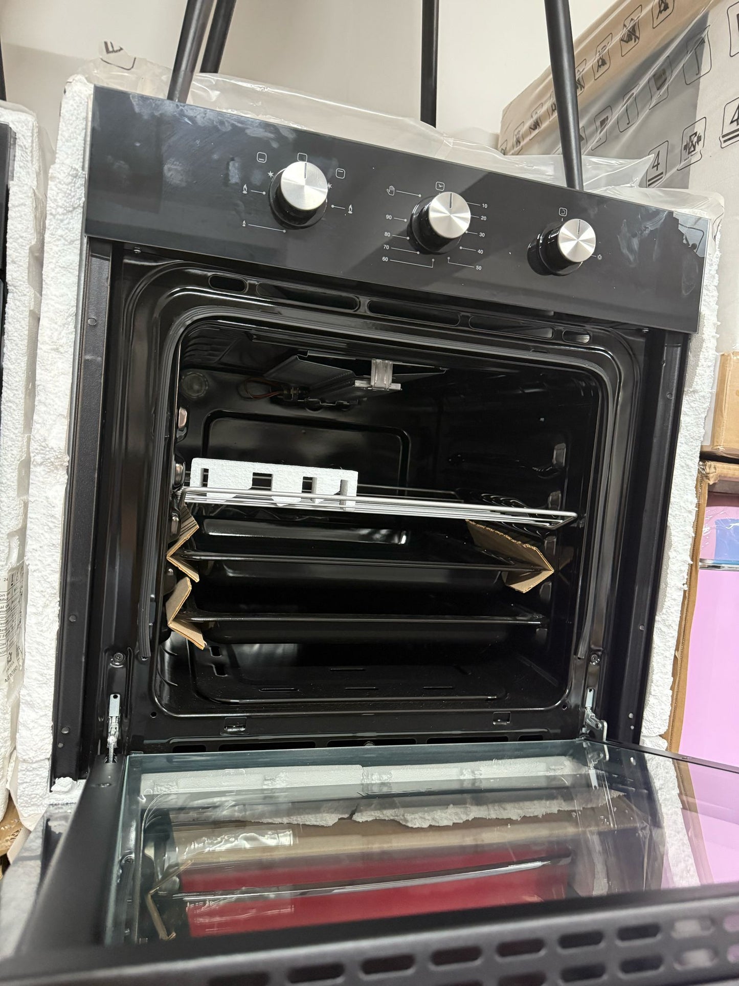 FORNO A GAS VETRO NERO