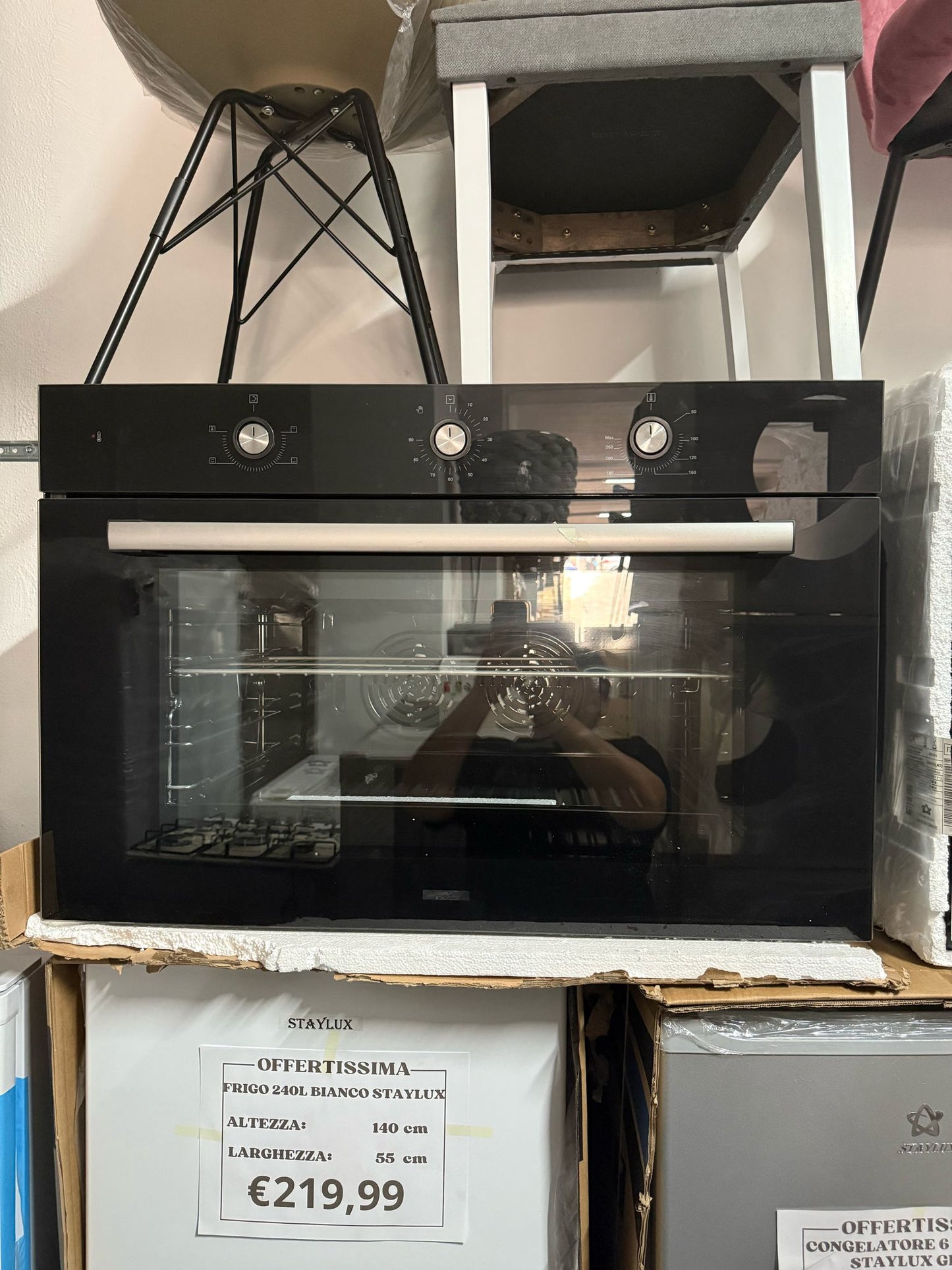 FORNO VENTILATO VETRO NERO 90cm