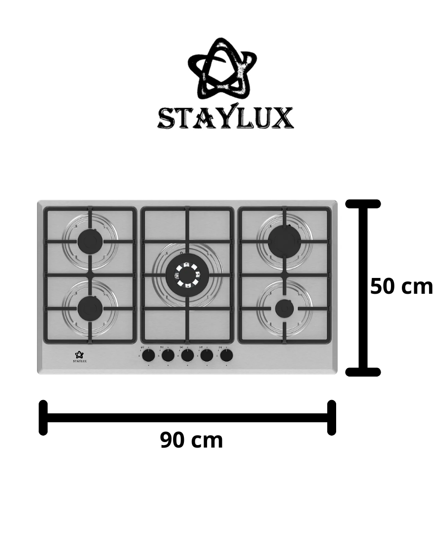 PIANO COTTURA STAYLUX INOX 5 FUOCHI 90CM