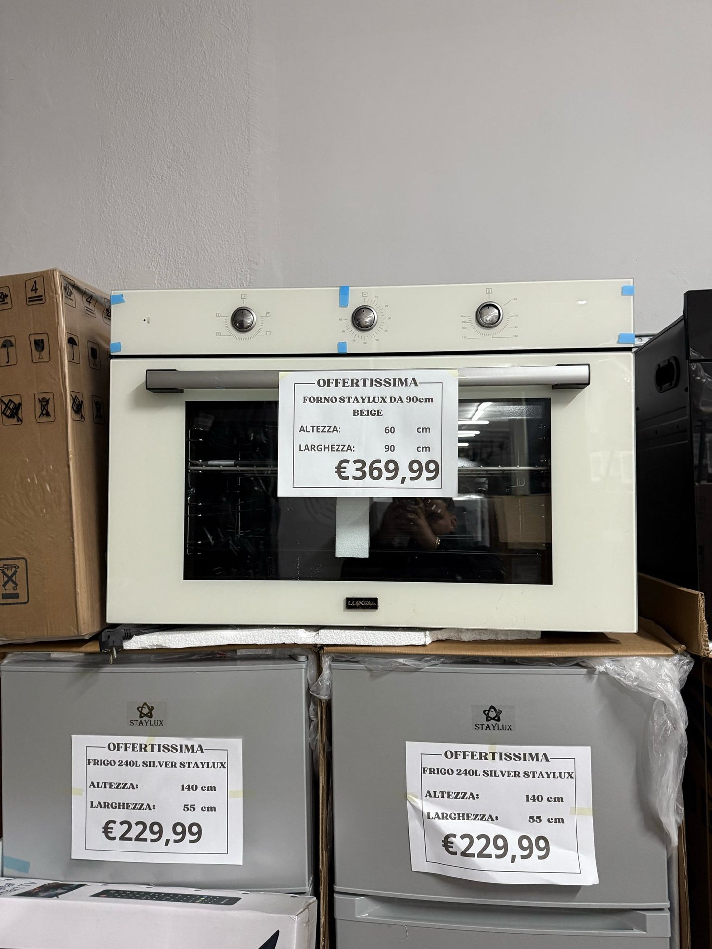 FORNO VENTILATO VETRO CREMA 90cm