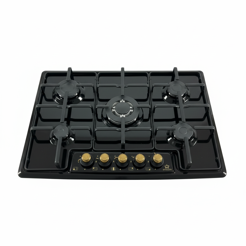 Piano cottura Staylux 5 fuochi nero rustico sfondo bianco Google Shopping