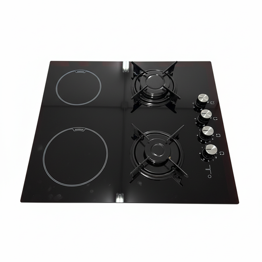 Piano cottura 2 fuochi gas 2 induzione sfondo bianco Google Shopping