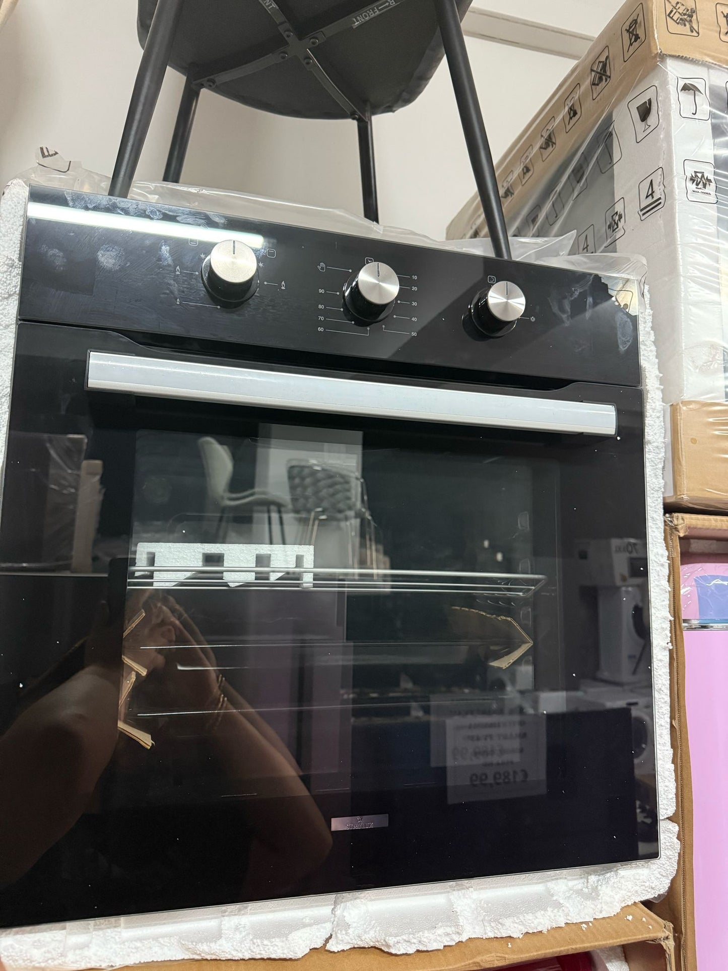 FORNO A GAS VETRO NERO