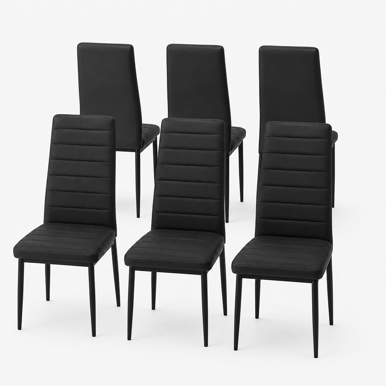 Sedie da Pranzo Crema Set 6 Ecopelle
