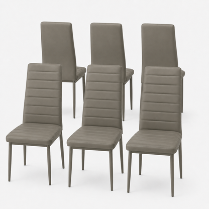 Sedie da Pranzo Crema Set 6 Ecopelle