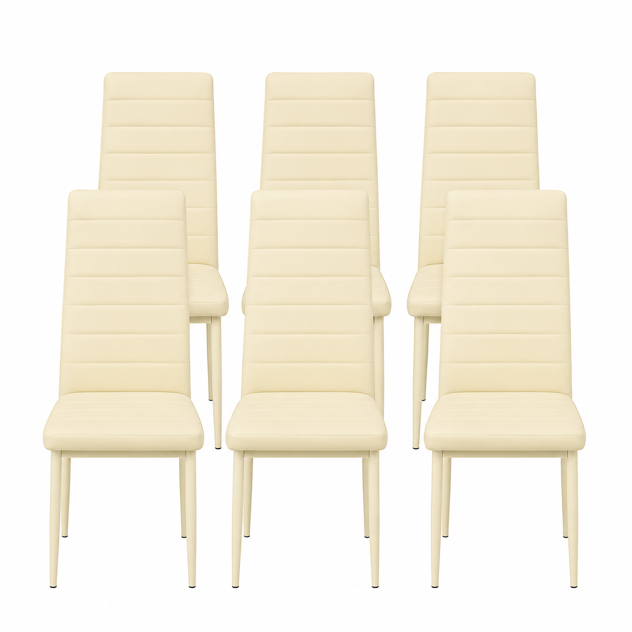 Sedie da Pranzo Crema Set 4 Ecopelle