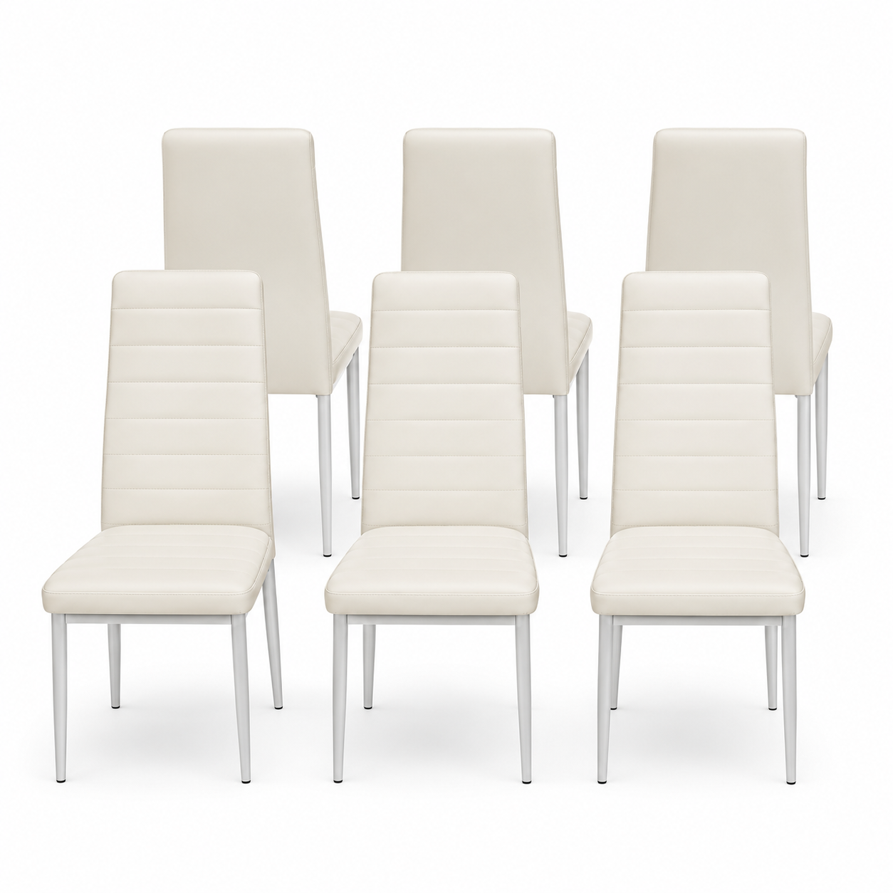 Sedie da Pranzo Bianche Set 4 Ecopelle