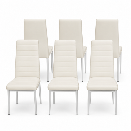 Sedie da Pranzo Bianche Set 4 Ecopelle