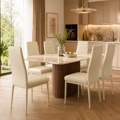 Sedie da Pranzo Tortora Set 4 Ecopelle