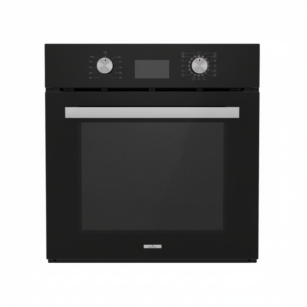 Forno ventilato digitale vetro nero Staylux 60x60cm sfondo bianco