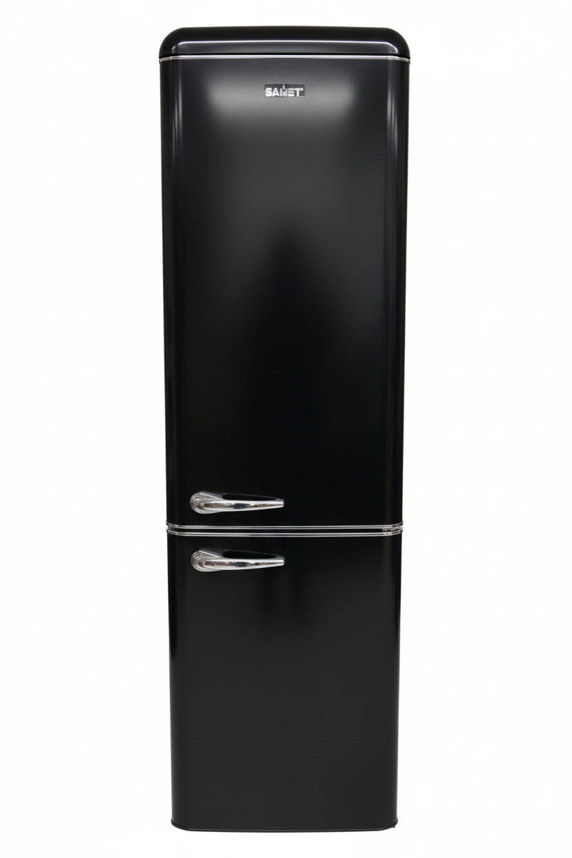 Frigorifero Damet Retro Nero - Sfondo bianco