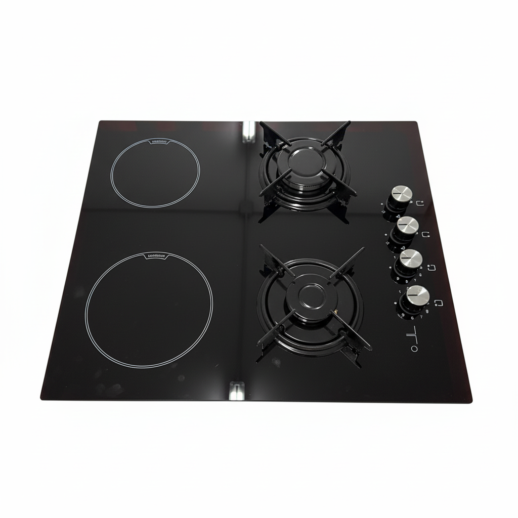 Piano cottura 2 fuochi gas 2 induzione sfondo bianco Google Shopping