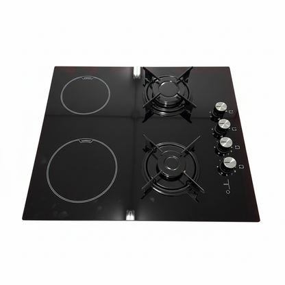 Piano cottura 2 fuochi gas 2 induzione sfondo bianco Google Shopping