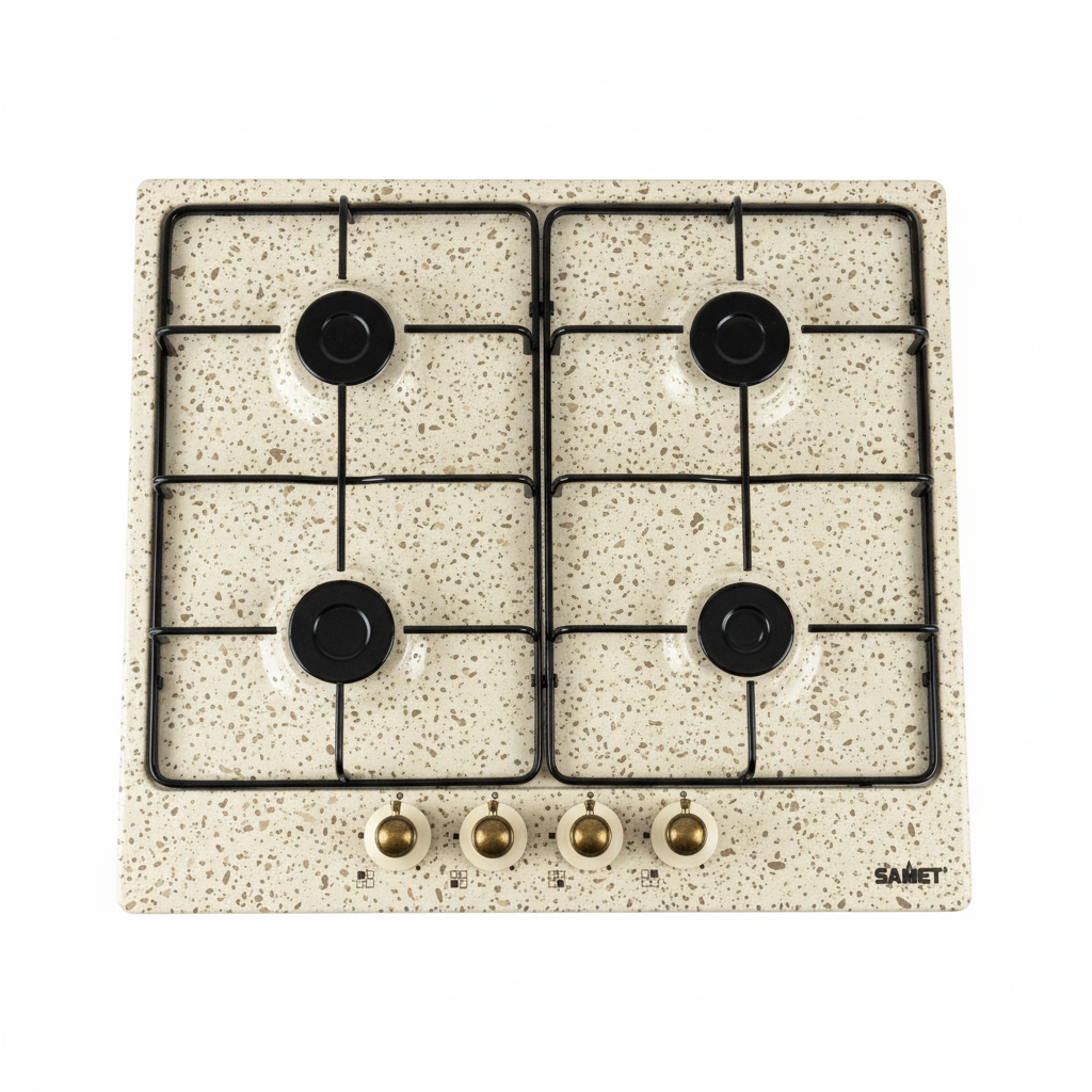 Piano cottura Samet 4 fuochi fragranite avena 60x50cm - sfondo bianco Google Shopping