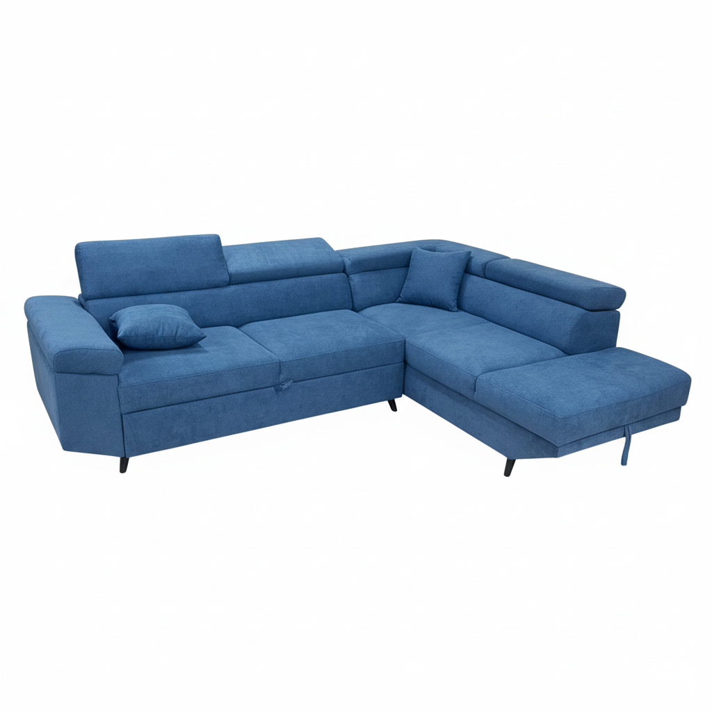 Divano ad L blu sfondo bianco Google Shopping