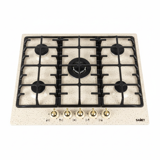 Piano Cottura 5 Fuochi Fragranite Samet 70x50cm sfondo bianco