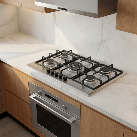 Piano Cottura 5 Fuochi Inox Staylux 90cm con trio cucina neutra