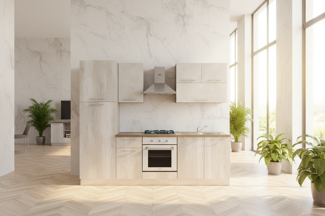 Cucina Canyon White 255cm - Sfondo Lusso