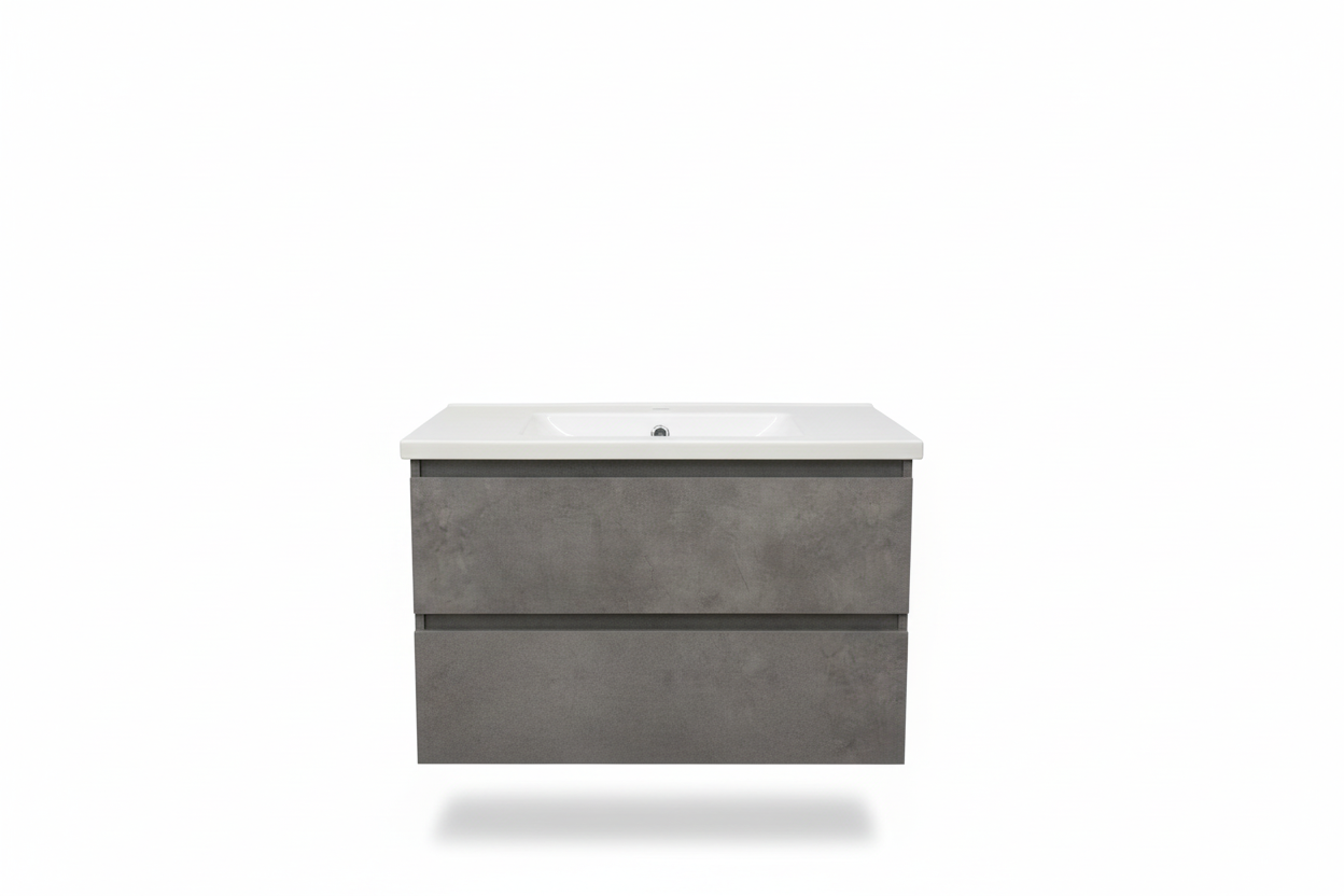 Mobile bagno cemento - sfondo bianco