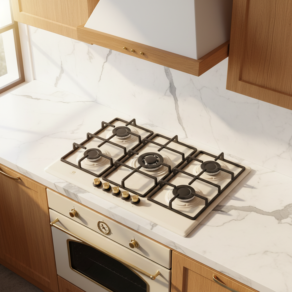 Piano Cottura 5 Fuochi Beige Staylux 90cm con trio cucina calda luminosa