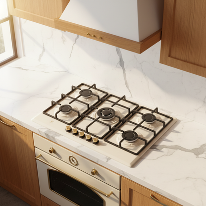 Piano Cottura 5 Fuochi Beige Staylux 90cm con trio cucina calda luminosa
