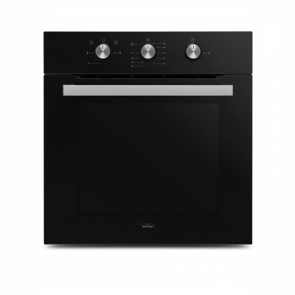 Forno ventilato gas vetro nero Staylux sfondo bianco