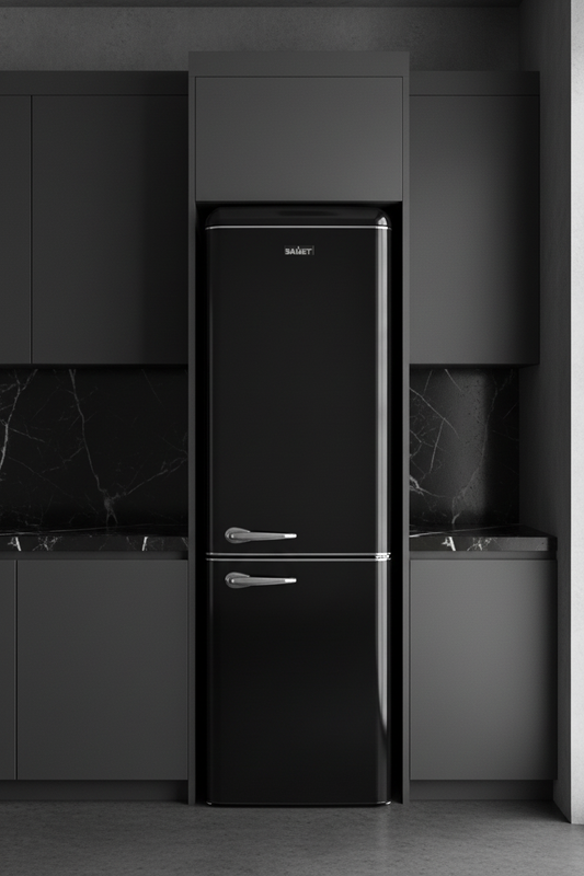 Frigorifero Damet Retro Nero - Chiuso cucina dark