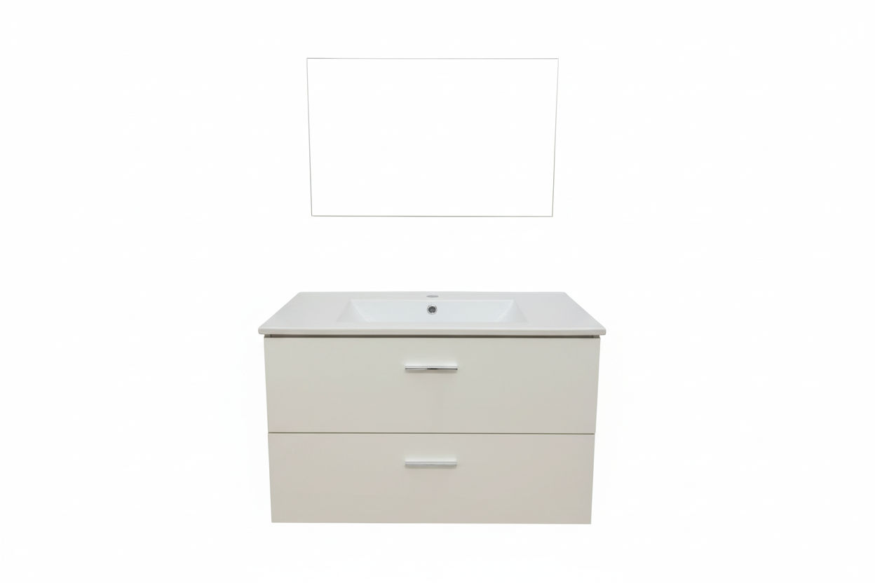 Mobile bagno sospeso 80cm bianco - sfondo bianco