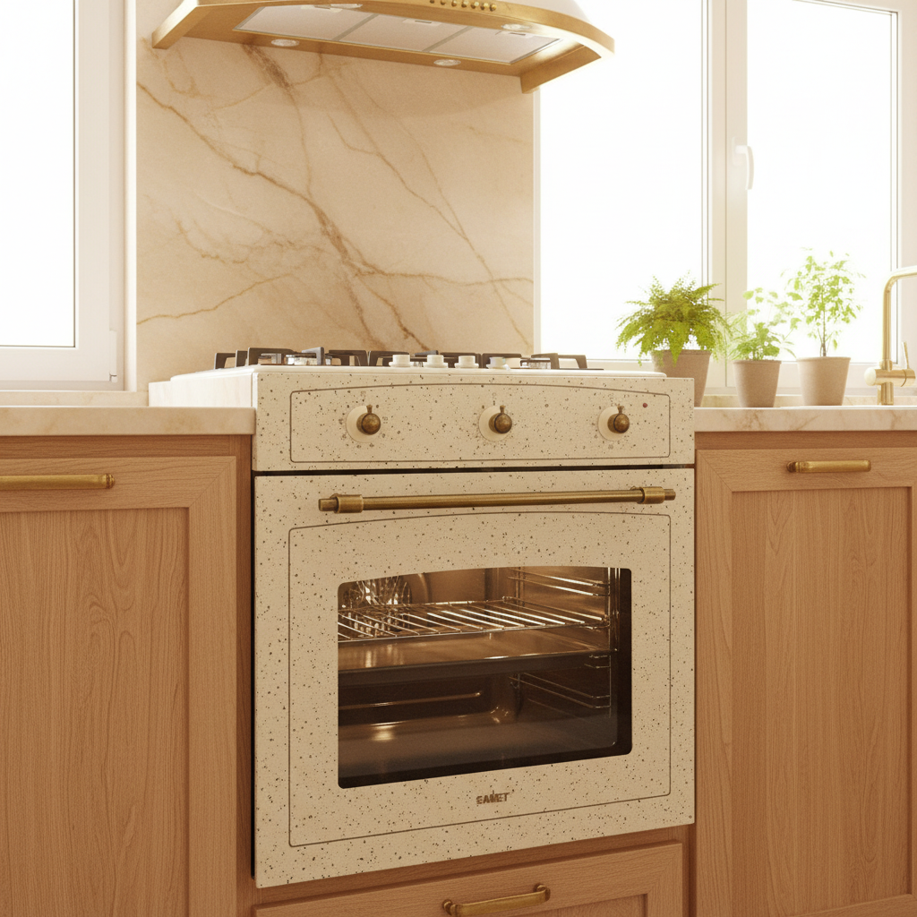 Forno da Incasso Fragranite Samet chiuso cucina calda con trio