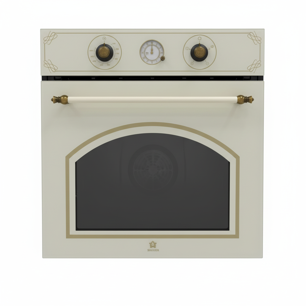 Forno vetro beige rustico filo oro sfondo bianco