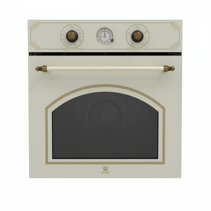 Forno vetro beige rustico filo oro sfondo bianco