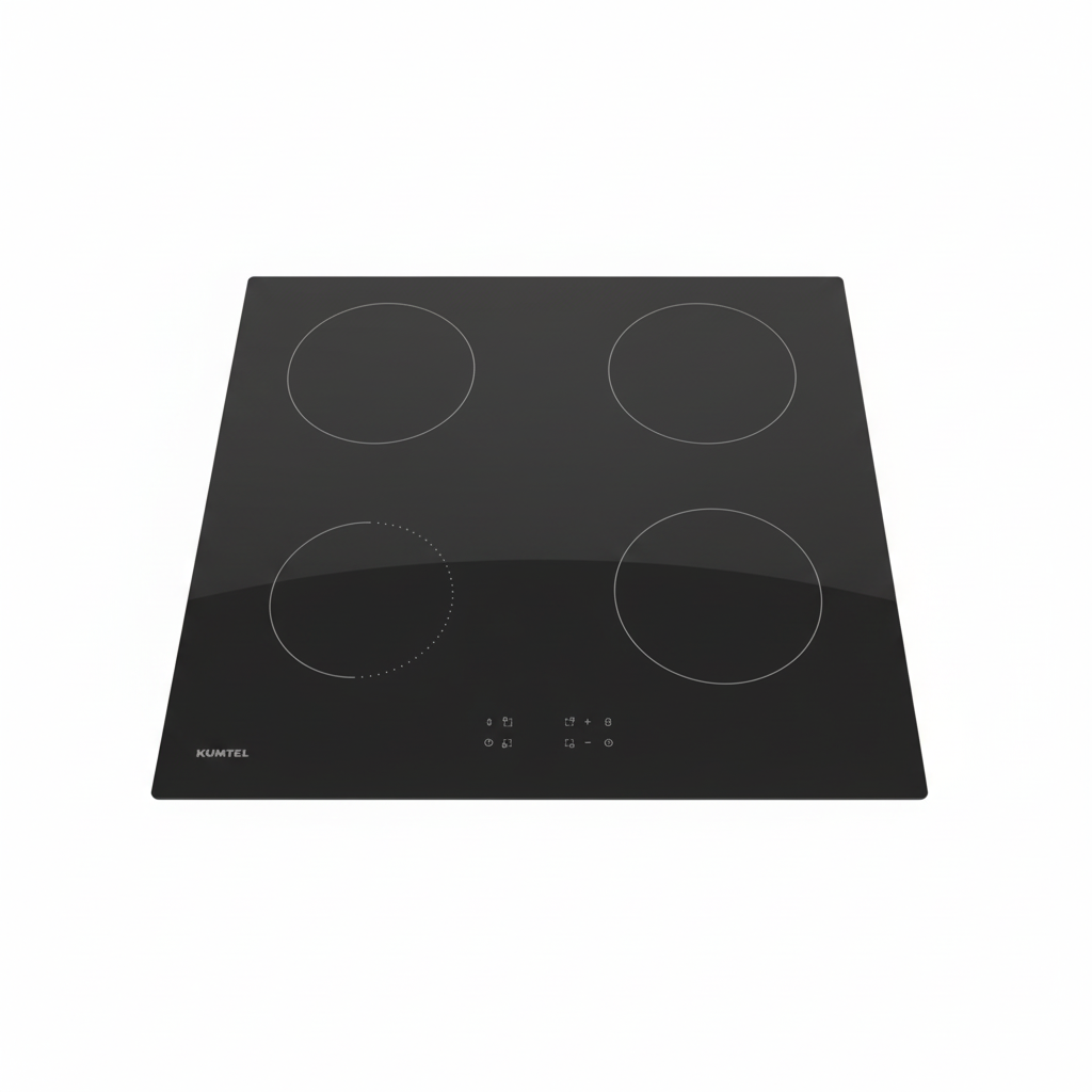 Piano cottura Kumtel 4 zone induzione vetroceramica nero - sfondo bianco Google Shopping