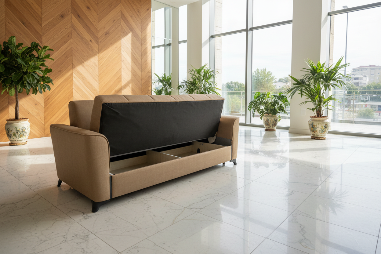 Cassettone aperto beige in salotto lusso