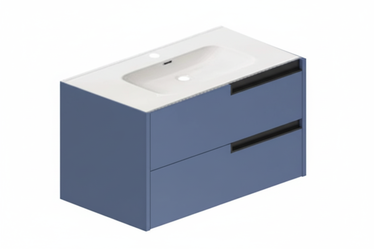 Mobile bagno azzurro - sfondo bianco