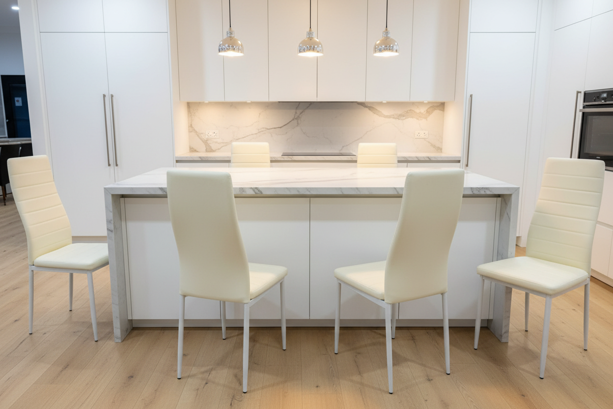 Sedie bianche in cucina