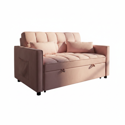 Divano Eiri Vellutato Rosa - Sfondo Bianco