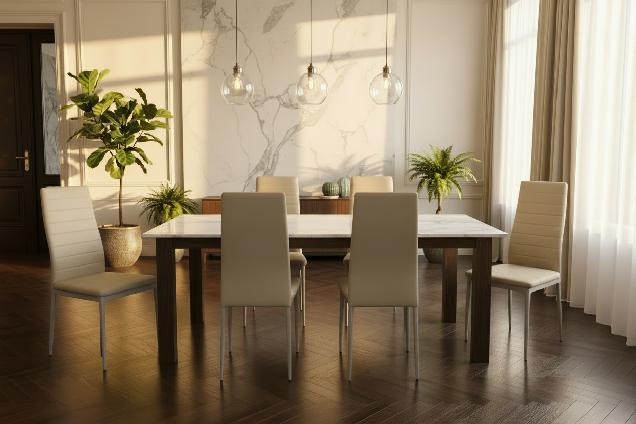 Sedie da Pranzo Tortora Set 4 Ecopelle